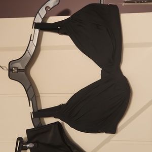 2Bamboo bra sized swimwear bikini black size 36D-38D (L/XL) NWT